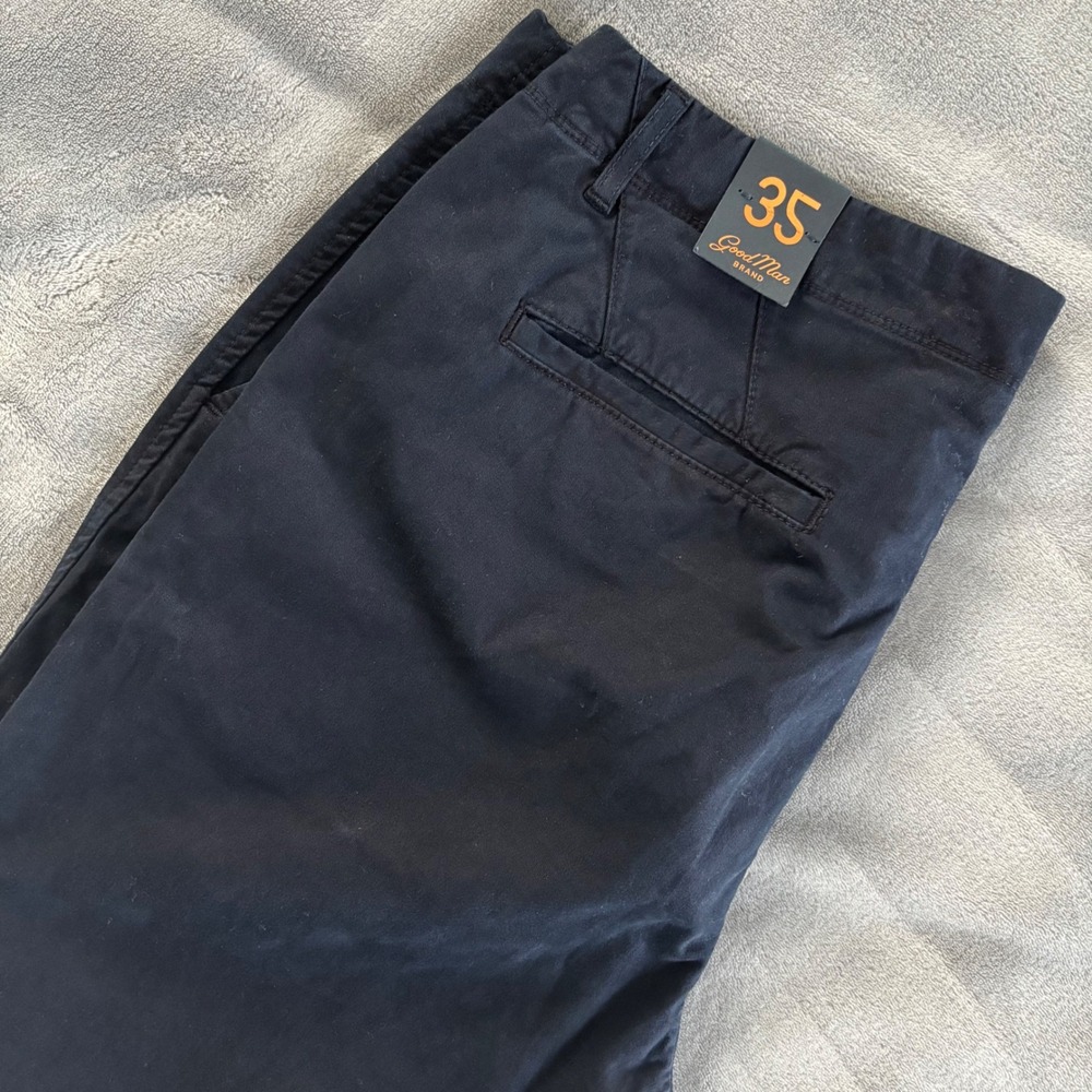 Good Man Brand Flex Pro Slim Chino Men's Pants Size 35‎ Black Navy Casual